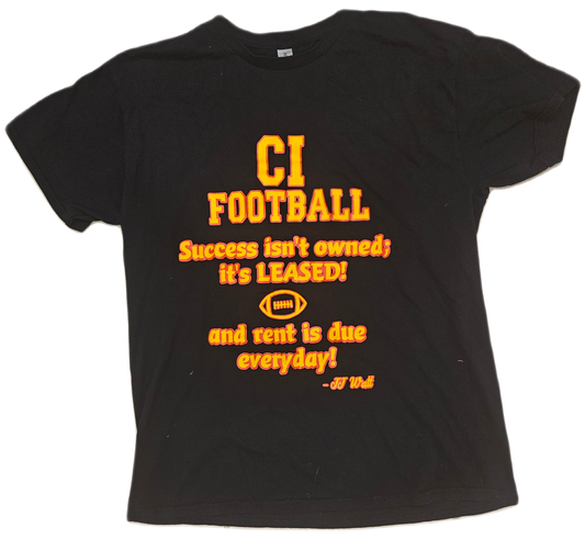 CI Football  Success is not owned, its leased.. And rent is due everyday!