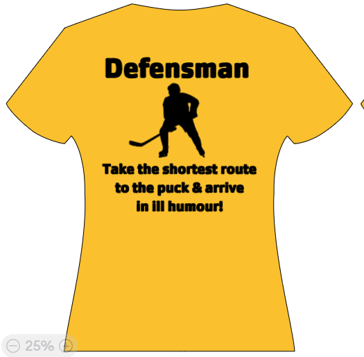 Defensman - take the shortest route to the puck & arrive in ill humour!