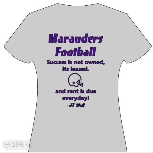 Marauders Football - Success is not earned, its leased. and rent is due everyday!