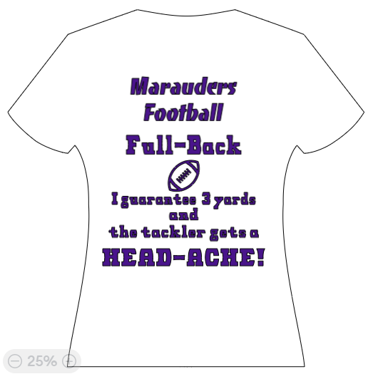 Marauders Full-Back - I guarantee 3 yards & the tackler gets a HEADACHE!