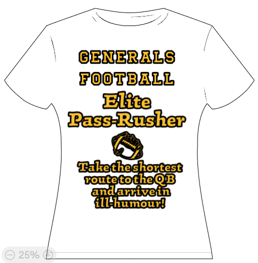 Generals Football - Elite Pass Rusher - take the shortest route to the QB and arrive in ill humour!