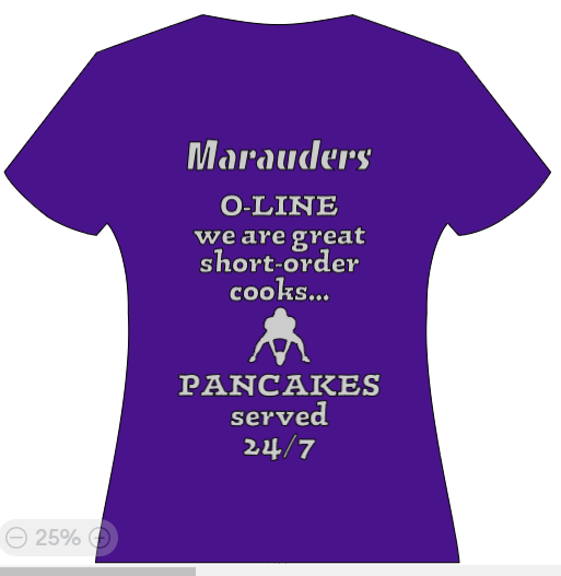 Marauders OLINE are great short order cooks... They serve PANCAKES 24/7!