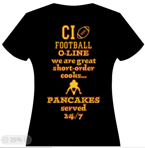 CI Football OLINE -we are great short order cooks! Pancakes served 24/7!